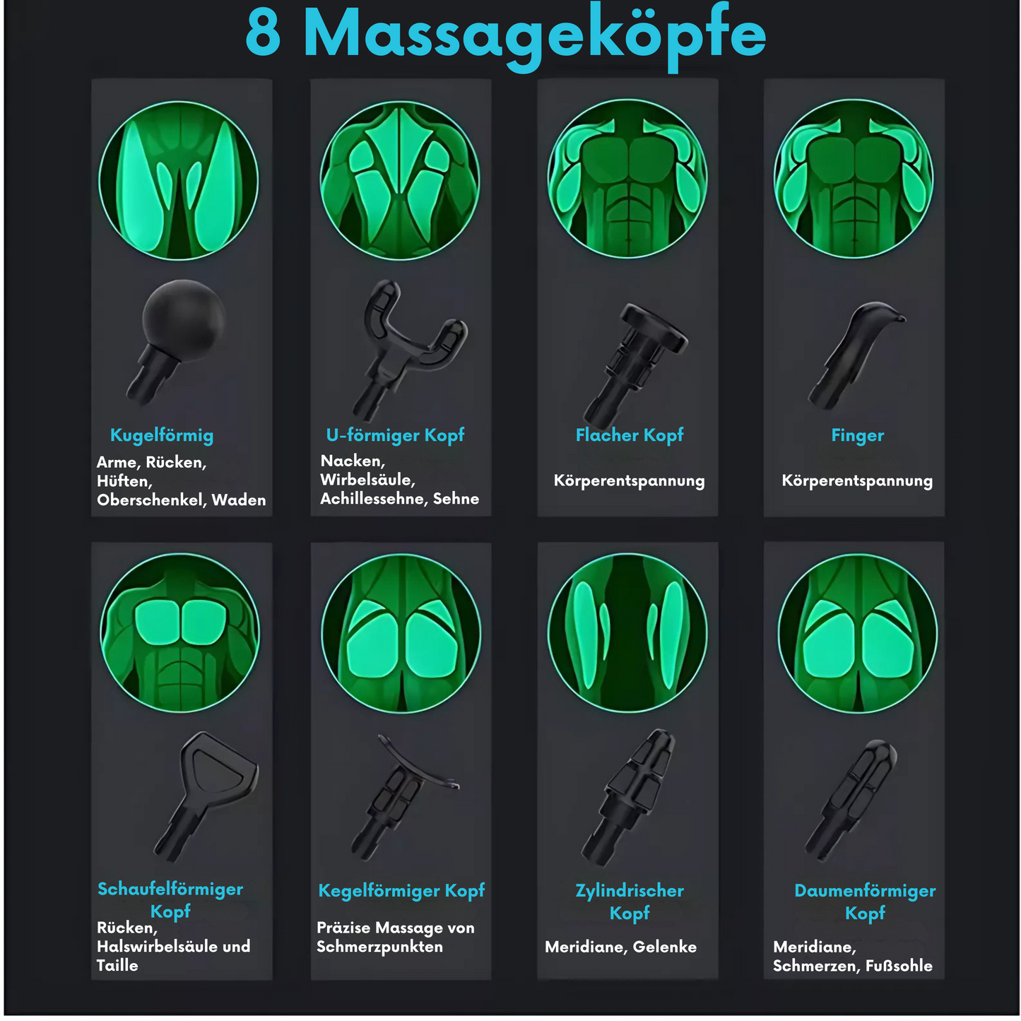 MUSKL Fit PowerGun 8X | Elektrische Massagepistole